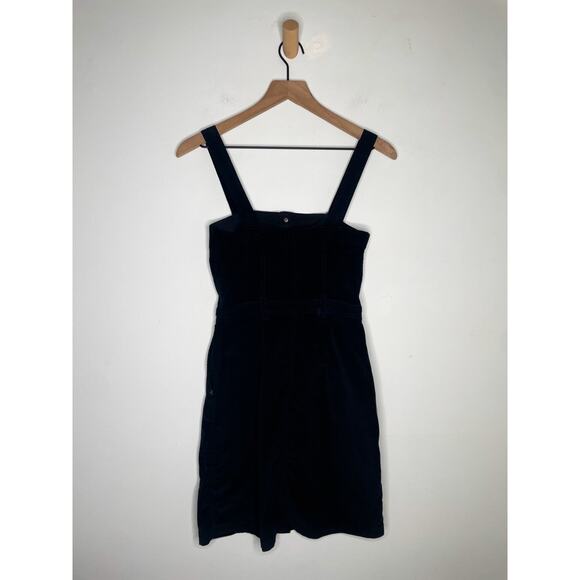 Abercrombie & Fitch Black Corduroy Mini Dress XXS Button Retro 70s Mini - Picture 5 of 8
